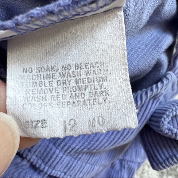 Oshkosh B’Gosh Vintage Bib Overalls Purple Corduroy Baby 12 Months Union Tag USA - Picture 4 of 7